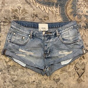 One Teaspoon Bandit Light Blue Jean Shorts